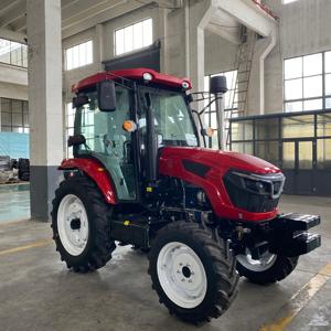 Tractor agrícola rojo 4x4 de 50HP con transmisión de engranajes, equipado con cabina de lujo y alto nivel de seguridad, adecuado para la producción agrícola. - Product Image 3