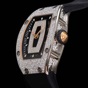 <span class=keywords><strong>Montre</strong></span>-bracelet automatique Artisan Moissanite Diamond Timepiece Tonneau Ultra Fine Squelette pour Hommes et Femmes, <span class=keywords><strong>Montre</strong></span> Phare de la Série Front Row - Product Image 4