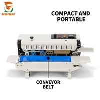 Machine de scellage thermique portable de bureau à bande continue pour sacs et pochettes en plastique, vente en gros d'usine