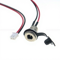 Soket DC Wanita Tahan Air 5.5x2.1mm 5.5x2.5mm Jack DC 099 ke Kabel Konektor XH2.54 PH SH VH dengan Tutup