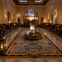 Tapis de salon moderne abstrait tufté à la main sur mesure, tapis d'intérieur de luxe pour villa et majlis, tapis arabes personnalisés