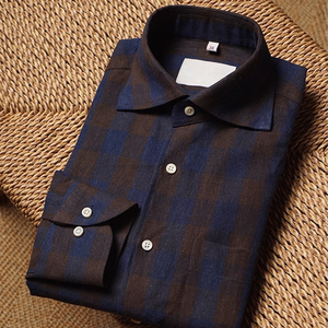 Camicie da <span class=keywords><strong>uomo</strong></span> OEM Premium camicie da lavoro in <span class=keywords><strong>lino</strong></span> traspirante per <span class=keywords><strong>uomo</strong></span> con colletto Business-Casual stile matrimonio formale <span class=keywords><strong>abbigliamento</strong></span> da <span class=keywords><strong>uomo</strong></span> - Product Image 2
