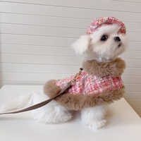 Nouvel ensemble de harnais classique rayé pour chien avec fermeture auto-agrippante pour petites/moyennes races