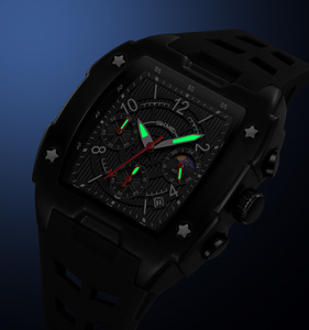 Sporty Round Zinc Alloy Case Glass Crystal Quartz Chronograph Date Stopwatch <b>Silica</b> Gel Band Water Resistant Durable Design - Product Image 3