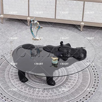 Mesa de Centro Moderna con Diseño de Hipopótamo Europeo, Escultura de Fibra de Vidrio con Forma de Mono, Pintada a Mano