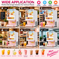 Distributeur de jus commercial OEM à 4 buses, machine automatique pour la préparation de boissons aux fruits (orange, cerise, mangue, pêche), vente en gros