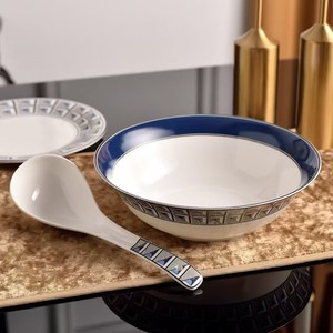 ชุดเครื่องครัวเซรามิกสไตล์วินเทจโมร็อกโก จาน ชาม แก้วพอร์ซเลนทรงกลม สำหรับ 6 ท่าน สำหรับอาหารเช้า สำหรับโรงแรม - Product Image 3