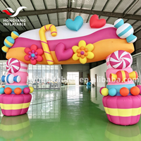 Offre Spéciale : Arche Gonflable Extérieure Personnalisée avec Logo Imprimé, Multicolore, et Stand Publicitaire en Forme de Bonbon ou de Fleur, avec Ventilateur Intégré, Durable