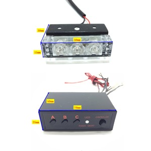 Feux stroboscopiques LED pour calandre de voiture 12V rouge bleu jaune blanc, lumière d'urgence clignotante, télé<span class=keywords><strong>commande</strong></span> - Product Image 3