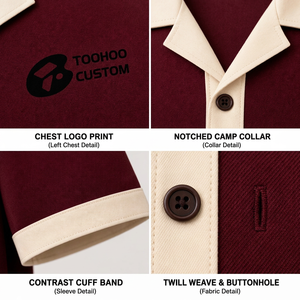 Chemise décontractée pour homme à col contrastant, boutonnée, manches longues, en sergé, à motif floral, respirante, idéale pour les vacances - Product Image 3