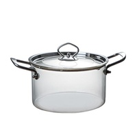 Marmite de cuisson classique en verre borosilicate transparent, écologique et alimentaire, pour la maison, idéale pour le shabu-shabu, les bouillies et les soupes au gaz