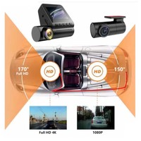 Haute qualité Mini double objectif GPS Dash Cam 4K Vision nocturne WDR HD 1080P enregistrement en boucle véhicule avant Parking 170 degrés