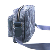 Tas Selempang Pria Denim Vintage Custom Logo, Tas Kamera Embossed GF, OEM ODM, Warna Pantone Tersedia dalam 5 Warna