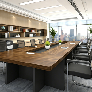 Ensemble de table et chaises de conférence modernes pour <span class=keywords><strong>12</strong></span> personnes, table de réunion de bureau, long bureau de salle de réunion en bois, mobilier de salle de réunion - Product Image 3