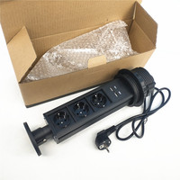 L'UE puissance Pop-up Prise Rétractable Cachée Sortie avec l'interface D'USB 3500W 2m pour Cuisine Bureau bureau Conférence Compteur