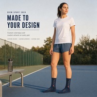 Chaussettes mi-mollet en coton à motif sérigraphié personnalisé, côtelées, pour le sport, le quotidien et l'entraînement