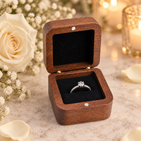 Boîte de présentation en noyer noir et sapele pour bagues, organisateur de bijoux en bois à double compartiment pour emballage cadeau de mariage