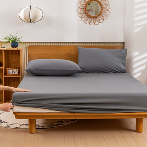 Parure de lit 4 pièces en coton massif de qualité hôtelière supérieure, tissu aéré, drap-housse élastique, maintien parfait, résistant à l'usure - Product Image 2
