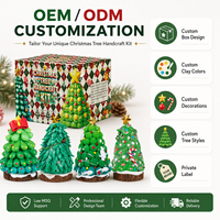 Kit de modelage en argile auto-durcissante pour sapin de Noël, 12 couleurs, sculpture de cônes en mousse DIY, artisanat de Noël, ensemble cadeau OEM pour enfants