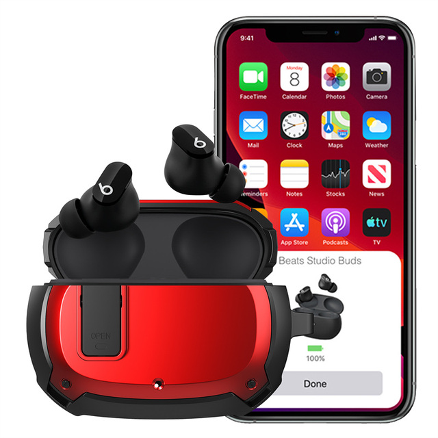 Switch Earphone protective Case for beats Studio Buds+ / for beats Studio Buds Case Silicone Armor Cover Shockproof+keychain