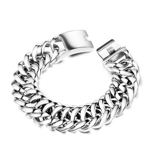 Pulsera de Cadena de Acero de Titanio para Hombre, Diseño Geométrico Ancho y Atrevido, Joyería de Regalo CE028 - Product Image 1