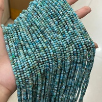 Perles de pierre précieuse naturelle turquoise facettées 3x4mm, perles en vrac pour la fabrication de bijoux, bracelets et colliers DIY, vente en gros