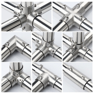 Connecteur en T en acier inoxydable 19mm 25mm 32mm, joint de fixation coudé, assemblage de cadre, angle droit, design moderne et épuré HDBS - Product Image 3