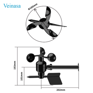 Veinasa-WSDS02 RS485เครื่องวัดความเร็วลมแบบรวมเครื่องวัดความเร็วลมอลูมิเนียมหล่อแบบครบวงจรการรับรองจาก Rosh จากร้าน Modbus - Product Image 3