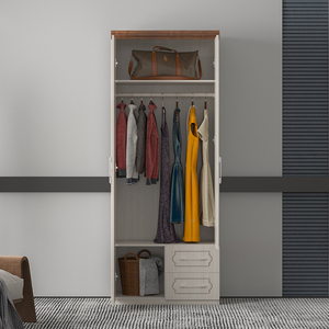 Wholesale Large 2-door Wardrobe with Moq <strong>50</strong> Set Customizable Inside Wooden Bedroom <strong>Closet</strong> 15mm MDF Wardrobe Bedroom - Product Image 2