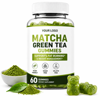 Gummies au thé vert matcha OEM/ODM, véganes et sans gélatine, complément alimentaire pour adultes, soutien énergétique