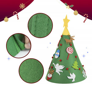 ของตกแต่งต้นคริสต์มาส 3 มิติ ทำเองจากผ้าสักหลาดโพลีเอสเตอร์ ปฏิทินนับถอยหลังวันคริสต์มาส ของตกแต่งประตู ต้นคริสต์มาส - Product Image 3