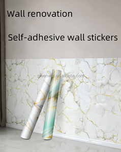 Mármol de alto brillo Autoadhesivo de lujo Impermeable y a prueba de humedad Etiqueta de la pared Fábrica 30X60cm Papel tapiz de mármol - Product Image 3