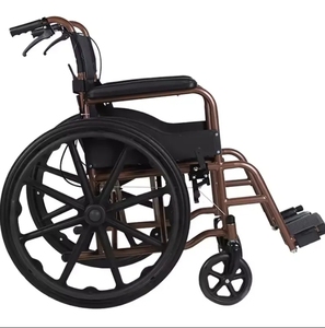 Fitur peredam guncangan kursi roda Manual lipat portabel, untuk anak dan dewasa, perlengkapan rehabilitasi perjalanan di rumah - Product Image 3