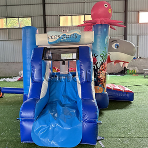 Tobogán Acuático Inflable Comercial, Mini Castillo Inflable Hpfburg, Castillo Inflable Pequeño con Forma de Tiburón para Fiestas de Carnaval para Niños - Product Image 3