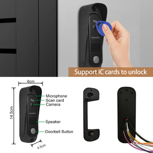 2MP Intercom Video Doorphone Camera <span class=keywords><strong>Kit</strong></span> con visión nocturna 7 pulgadas HD Smart Doorbell Monitor para apartamentos Hoteles Villas - Product Image 3