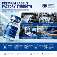 Étiquettes personnalisées en vinyle imperméable pour flacons de poudre de peptide, autocollants d'emballage de laboratoire à forte adhérence, OEM