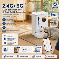 Distributeur automatique de nourriture pour animaux de compagnie moderne avec caméra 2K vision nocturne et réservoirs de 5L pour nourriture/eau pour chiens et chats