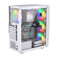 MQ ATX MATX Gaming PC Case Tempered Glass Mid Tower Desktop Computer Chassis for Esports Internet Cafe Build