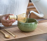 Ensemble de 6 ustensiles pour la préparation du thé matcha, fouet en bambou, support pour fouet, cuillère, bol et tapis en bambou pour débutants