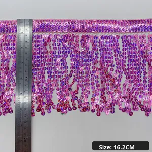 Ren tua rua dân tộc dày đặc vàng bạc tia laser <span class=keywords><strong>sequin</strong></span> treo Rhinestone thân thiện với môi thêu đính cườm rìa <span class=keywords><strong>Garment</strong></span>-HB010 - Product Image 2