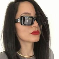 Gafas de Sol Cuadradas Negras Vintage Personalizadas 2022 para Hombre, Lentes UV400, Gafas de Sol Rectangulares Pequeñas con Letra X para Mujer