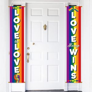 Striscione Progress Pride per Portico, Decorazione per il Mese del Pride di Giugno, Arcobaleno LGBTQ, per Porta d'Ingresso, Parete, Interni ed Esterni, Sfondo per Photo Booth - Product Image 2