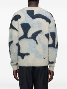 Diseño de logotipo personalizado de alta calidad de lana Mohair mezcla cepillado pulóver Jacquard tejido mullido suéter para hombres - Product Image 2