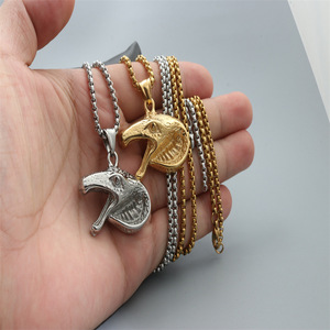Collar con Colgante de Cabeza de Lagarto, Aleación de Zinc, Dorado y Plateado, Moderno, Unisex, Joyería para Regalo - Product Image 1