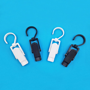 Plastic Rotating <b>Hook</b> <b>Clips</b> 5kg Load White Black Multi Functional Garment Storage Display <b>Clips</b> - Product Image 1