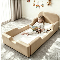 Nouveau lit de sol pliable et inclinable en velours écologique pour tout-petits, design bas au sol, sans cadre, pour salon 2026