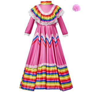 Disfraz <span class=keywords><strong>de</strong></span> <span class=keywords><strong>Flamenco</strong></span> Español para Niñas, Vestido <span class=keywords><strong>de</strong></span> Ballet Folclórico, Conjunto con Volantes <span class=keywords><strong>de</strong></span> Encaje, Arcoíris, <span class=keywords><strong>Ropa</strong></span> Tradicional para Baile, Cosplay y Fiestas - Product Image 5