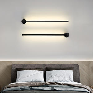 Moderne Simple Long Linéaire Applique Murale Intérieur Bande Noir Dimmable <span class=keywords><strong>Led</strong></span> Appliques Chambre Art Décoration Ligne Éclairage - Product Image 4