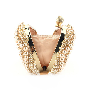 Amiqi HM14 Handmade Luxury Pearl <strong>Clutch</strong> <strong>Bags</strong> Women Purse Diamond Chain White Evening <strong>Bags</strong> <strong>for</strong> Party <strong>Wedding</strong> - Product Image 3