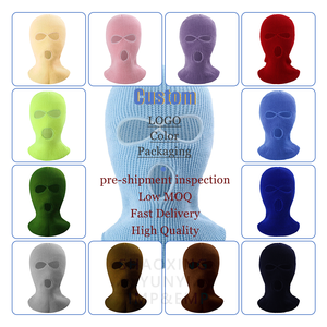 Thời tiết lạnh ngoài trời dệt kim Balaclava Ba 3 Lỗ đầy đủ mặt cổ trượt tuyết mặt nạ cho nam giới đi xe đạp - Product Image 4